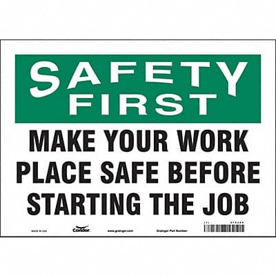 Safety Sign 10 in x 14 in Vinyl