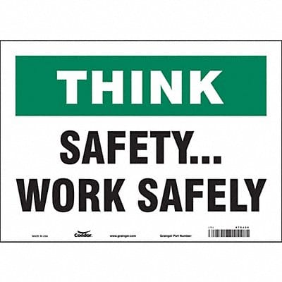 Safety Sign 10 in x 14 in Vinyl