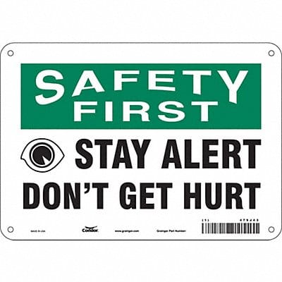 Safety Sign 7 in x 10 in Aluminum