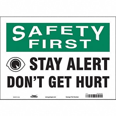 Safety Sign 10 in x 14 in Vinyl