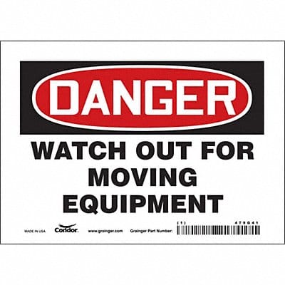 Safety Sign 5 in x 7 in Vinyl