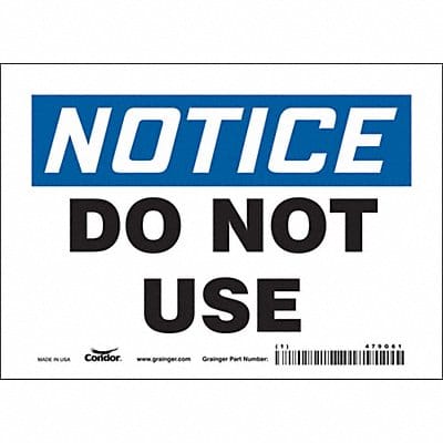 Safety Sign 5 in x 7 in Vinyl