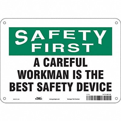 Safety Sign 7 in x 10 in Aluminum