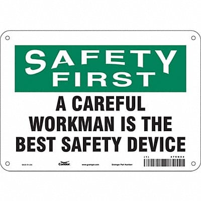 Safety Sign 7 in x 10 in Polyethylene