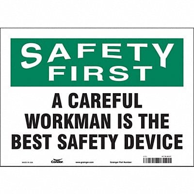 Safety Sign 10 in x 14 in Vinyl