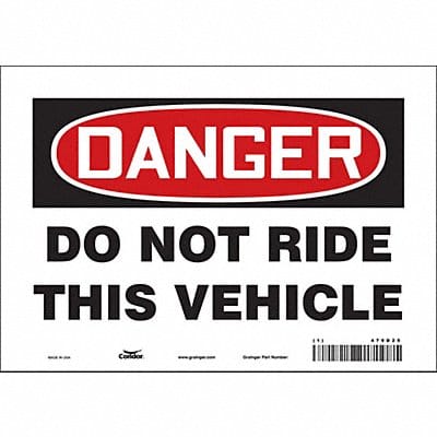 Safety Sign 7 in x 10 in Vinyl