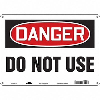 Safety Sign 10 in x 14 in Polyethylene