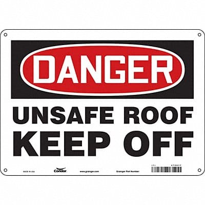 Safety Sign 10 in x 14 in Polyethylene