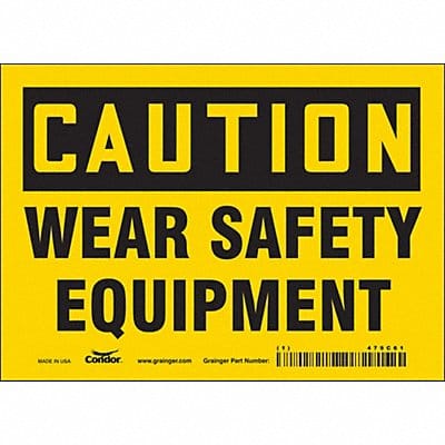 Safety Sign 5 in x 7 in Vinyl