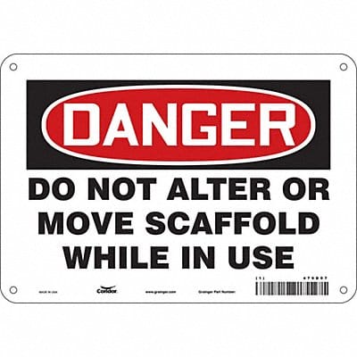 Safety Sign 7 in x 10 in Polyethylene