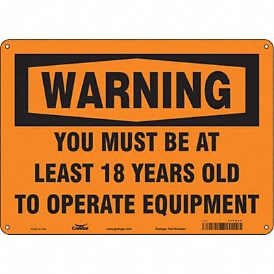 Safety Sign 10 in x 14 in Polyethylene
