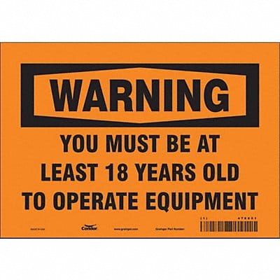 Safety Sign 7 inx10 in Vinyl
