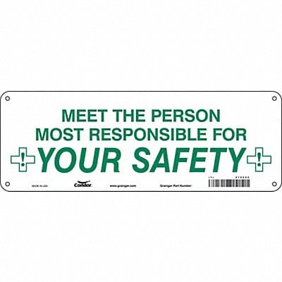Safety Sign 5 in x 14 in Polyethylene