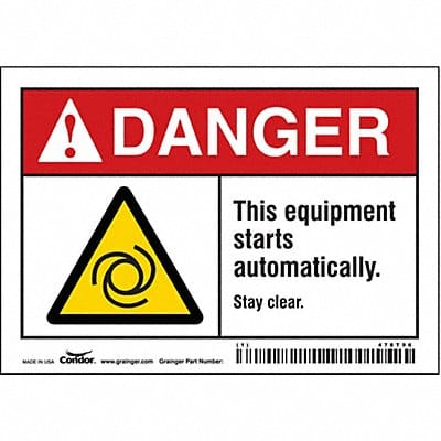 Safety Sign 3 1/2 inx5 in Vinyl