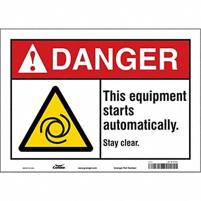 Safety Sign 10 in x 14 in Vinyl