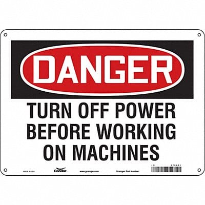 Safety Sign 10 in x 14 in Polyethylene