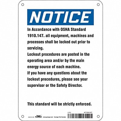 Safety Sign 10 inx7 in Polyethylene