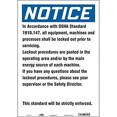 Safety Sign 20 in x 14 in Vinyl