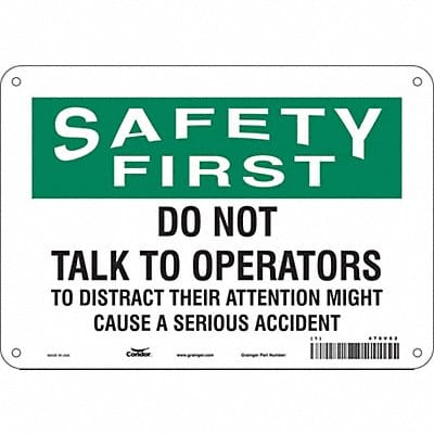 Safety Sign 7 in x 10 in Aluminum
