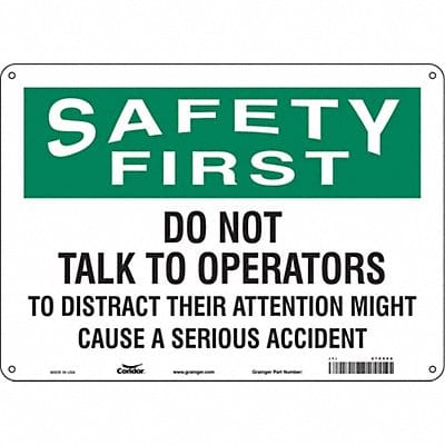 Safety Sign 10 inx14 in Polyethylene