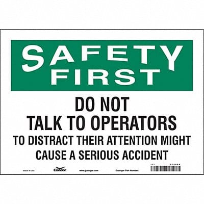 Safety Sign 10 in x 14 in Vinyl