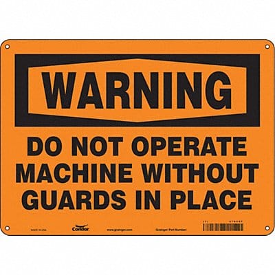 Safety Sign 10 in x 14 in Polyethylene