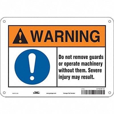 Safety Sign 7 in x 10 in Polyethylene