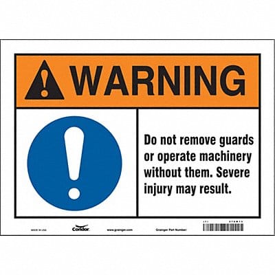 Safety Sign 10 in x 14 in Vinyl
