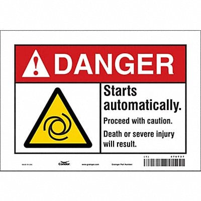 Safety Sign 7 in x 10 in Vinyl