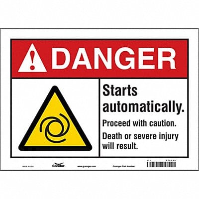 Safety Sign 10 in x 14 in Vinyl