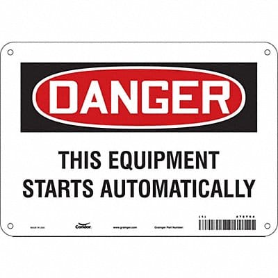 J6944 Safety Sign 7 inx10 in Polyethylene