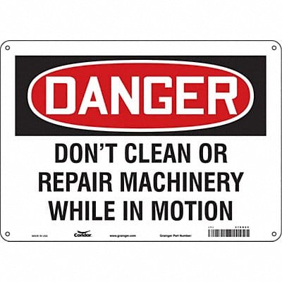 Safety Sign 10 in x 14 in Polyethylene