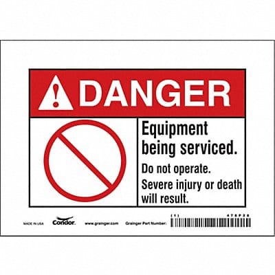 Safety Sign 5 in x 7 in Vinyl