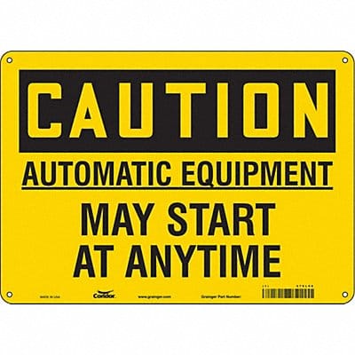 J9038 Safety Sign 10 in x 14 in Polyethylene