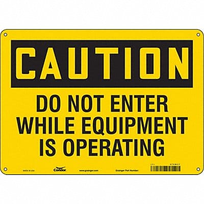Safety Sign 10 in x 14 in Polyethylene
