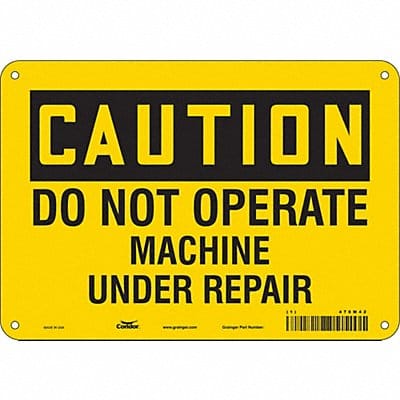 Safety Sign 7 inx10 in Polyethylene