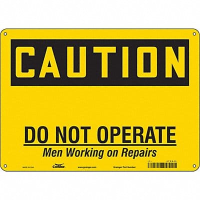 Safety Sign 10 in x 14 in Polyethylene