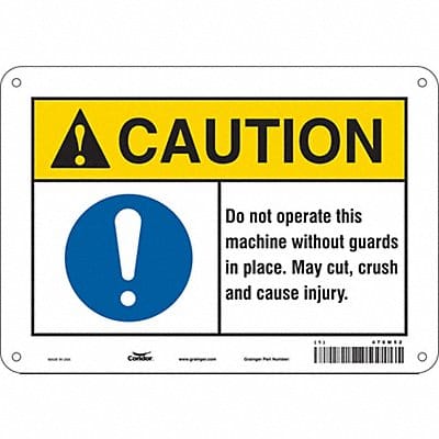 Safety Sign 7 in x 10 in Aluminum