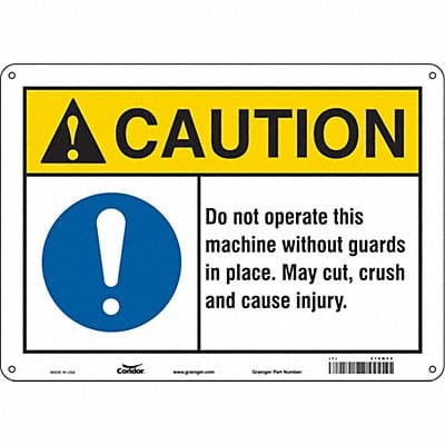 Safety Sign 10 inx14 in Polyethylene