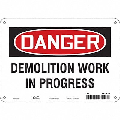 Safety Sign 7 in x 10 in Polyethylene