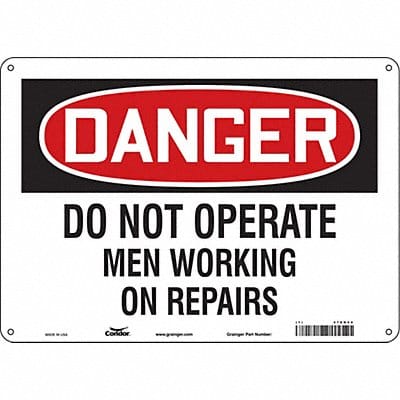 Safety Sign 10 in x 14 in Polyethylene