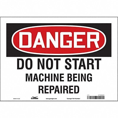 Safety Sign 10 in x 14 in Vinyl