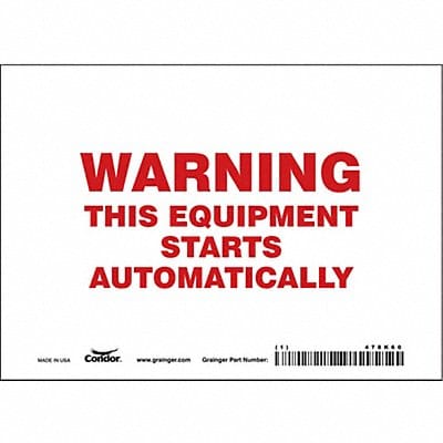 Safety Sign 5 in x 7 in Vinyl