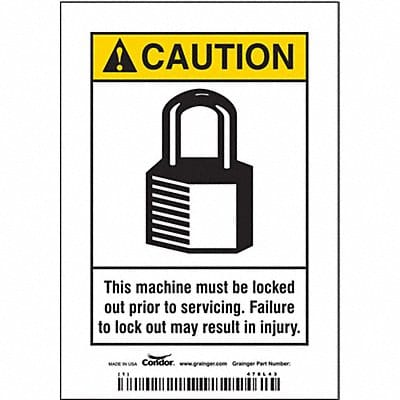 Safety Sign 5 inx3 1/2 in Vinyl