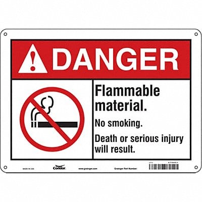 Safety Sign 10 in x 14 in Polyethylene