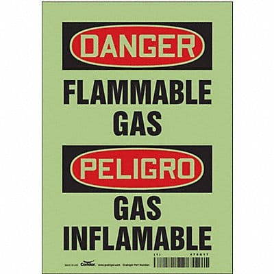Safety Sign 10 in x 7 in Glow Vinyl