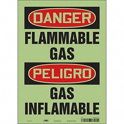 Safety Sign 14 in x 10 in Glow Vinyl