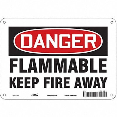 Danger Sign 7 in x 10 in Aluminum