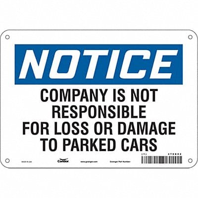 Parking Lot Damage Sign 7 x 10