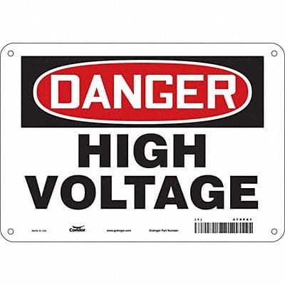 J6931 Safety Sign 7 in x 10 in Polyethylene